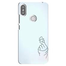 Чехлы (Знак сердечка) на Xiaomi Redmi S2 – Сердце на голубом