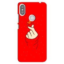 Чехлы (Знак сердечка) на Xiaomi Redmi S2 – Сердце на красном