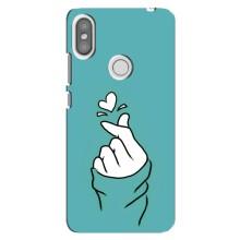 Чехлы (Знак сердечка) на Xiaomi Redmi S2 – Сердечко на бирюзовом