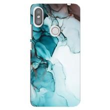 Чехол для Редми S2 - с принтом (Дизайнерские) (AlphaPrint) (Бирюзовый мрамор)