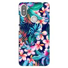 Чехол для Редми S2 - с принтом (Дизайнерские) (AlphaPrint) (Красочные цветы)