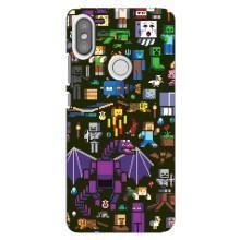 Чохол Майнкрафт на Xiaomi Redmi S2 (AlphaPrint) Minecraft (Колаж Майнкрафт)
