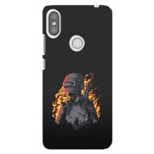 Силиконовый чехол с картинкой "Герой Pubg" на Xiaomi Redmi S2 – В огне