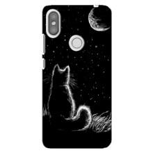 Чехол с принтом для Xiaomi Redmi S2 (AlphaPrint) Модные коты (Котик и луна)