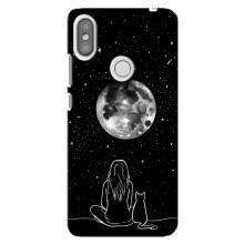 Чехол с рисунком кот на Xiaomi Redmi S2 – Девушка с котом