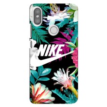 Силиконовый Чехол на Xiaomi Redmi S2 с картинкой Nike – Цветочный Nike