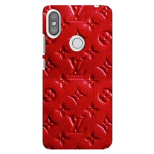 Текстурный Чехол Louis Vuitton для Редми С2 (Красный ЛВ)