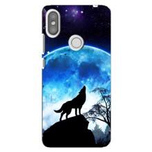Захисні чохли для Сяомі Редмі С2 (AlphaPrint) (ХІТ продаж) ВОВК (Вовк на місяць)