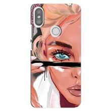 Силиконовый Чехол на Xiaomi Redmi S2 с картинкой Стильных Девушек (Девушка и ресницы)