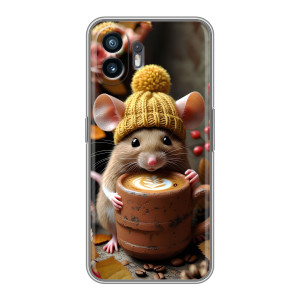 Друкований чохол 'Звірята з кавою' для Xiaomi Redmi Turbo 4 Pro – Мишка з кавою