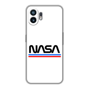 Силиконовый бампер с принтом "Наса" на Xiaomi Turbo 4 – NASA на белом фоне