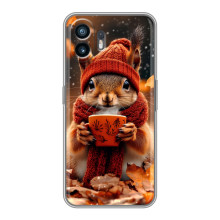 Печатный чехол «Зверята с кофе» для Xiaomi Turbo 4 – Белка с кофе