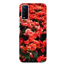 Чехлы с Цветами для ViVO Y12s (VPrint) (Цветы красные)