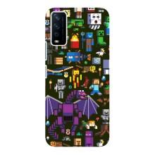 Чехол Майнкрафт на ViVO Y12s (AlphaPrint) Minecraft (Коллаж Майнкрафт)