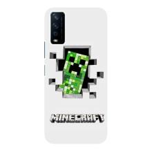 Чехол Майнкрафт на ViVO Y12s (AlphaPrint) Minecraft (крипер Майнкрафт)