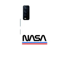 Силиконовый бампер с принтом "Наса" на ViVO Y12s – NASA на белом фоне