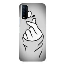 Чехол с принтом для ViVO Y12s (AlphaPrint - Знак сердечка) – Значок Love