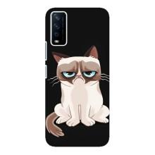 Чохол з принтом для ViVO Y12s (AlphaPrint) Модні коти (Сумний кіт)