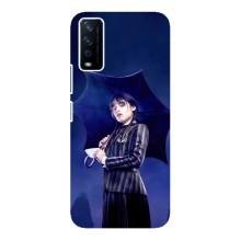 Чехлы Венсдей на ViVO Y12s Уэнсдей (AlphaPrint) (Уэнздей с зонтом)