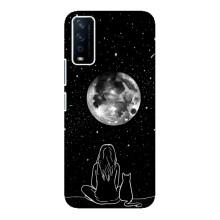 Чохол з малюнком кіт на ViVO Y12s – Дівчина з котом