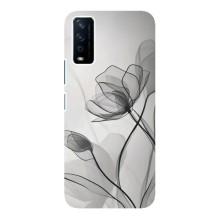 Чехол с цветочным принтом на Виво у12с – Черные цветы