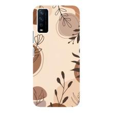 Чехол с цветочным принтом на Виво у12с – Коричневые цветы