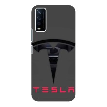 Силіконовий бампер з картинкою машини на ViVO Y12s – Logo TESLA