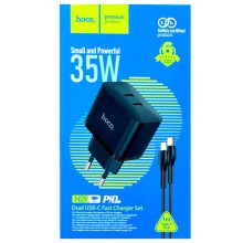 МЗП Hoco N29 PD35W (2Type-C) + Type-C + Lightning – Black