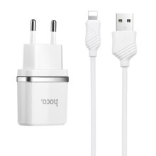 СЗУ Hoco C12 Charger + Cable Lightning 2.4A 2USB – undefined