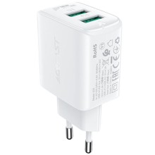 МЗП Acefast A33 QC18W (USB-A+USB-A) dual port (White)