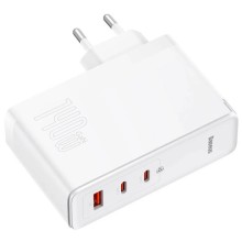 МЗП Baseus GaN5 Pro 2Type-C+USB 140W EU (with Type-C to Type-C 140W (1m)) (CCGP100201) – White