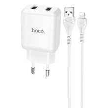 МЗП HOCO N7 (2USB/2,1A) + USB - Lightning – Білий