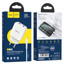 МЗП HOCO N7 (2USB/2,1A) + USB - Lightning – Білий