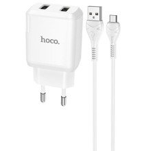 МЗП HOCO N7 (2USB/2,1A) + USB - MicroUSB – Білий
