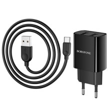 МЗП Borofone BA53A Powerway 2.1A (2USB-A) + кабель USB to Type-C – undefined