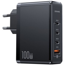 МЗП Usams US-CC163 T50 100W 4 Ports ACCC GaN Fast Charger – Black