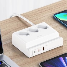 МЗП Usams US-CC160 P1 65W Super Si Fast Charging USB Extension Socket – White