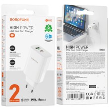 МЗП Borofone BN10 Sunlight PD65W (1Type-C/1USB) – White