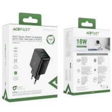 МЗП Acefast A33 QC18W (USB-A+USB-A) dual port – Black