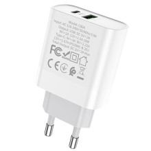 МЗП HOCO C80A Plus Rapido PD20W+QC3.0 (1Type-C/1USB) – White