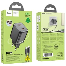 МЗП Hoco N42 Elogiado 2C PD45W + Type to Lightning – Black