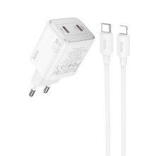 СЗУ Hoco N42 Elogiado 2C PD45W + Type to Lightning – White