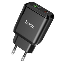 СЗУ Hoco N5 Favor 20W PD+QC3.0 (1USB/1Type-C/3A) (Черный)