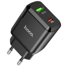 СЗУ Hoco N5 Favor 20W PD+QC3.0 (1USB/1Type-C/3A) – Черный