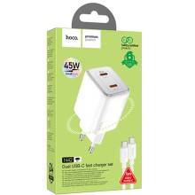 СЗУ Hoco N42 Elogiado 2C PD45W + Type to Type-C – White