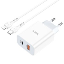 МЗП HOCO C97A PD20W+QC3.0 (1USB/1Type-C/3A) + Type-C to Lightning – Білий