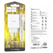 МЗП HOCO C97A PD20W+QC3.0 (1USB/1Type-C/3A) + Type-C to Lightning – Білий