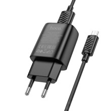 СЗУ Hoco C134A Solid 1USB-A 12W + MicroUSB – Black