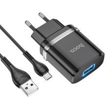 МЗП Hoco N1 Ardent 1USB-A + USB to MicroUSB – Black