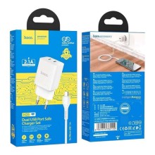 МЗП Hoco N25 Maker (2USB-A) + USB to MicroUSB – White